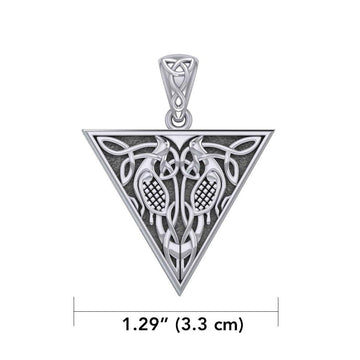 Celtic Bird in Triangle Shape Silver Pendant TPD4120 - Jewelry